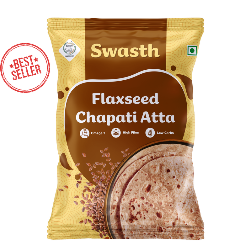 Swasth Flaxseed Chapati Atta-1Kg  - Omega 3 chapati Atta - High Fiber chapati atta -low Carb chapati atta