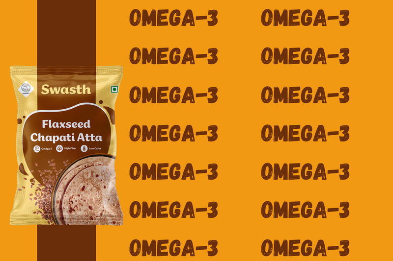 Swasth Flaxseed Chapati Atta-1Kg  - Omega 3 chapati Atta - High Fiber chapati atta -low Carb chapati atta