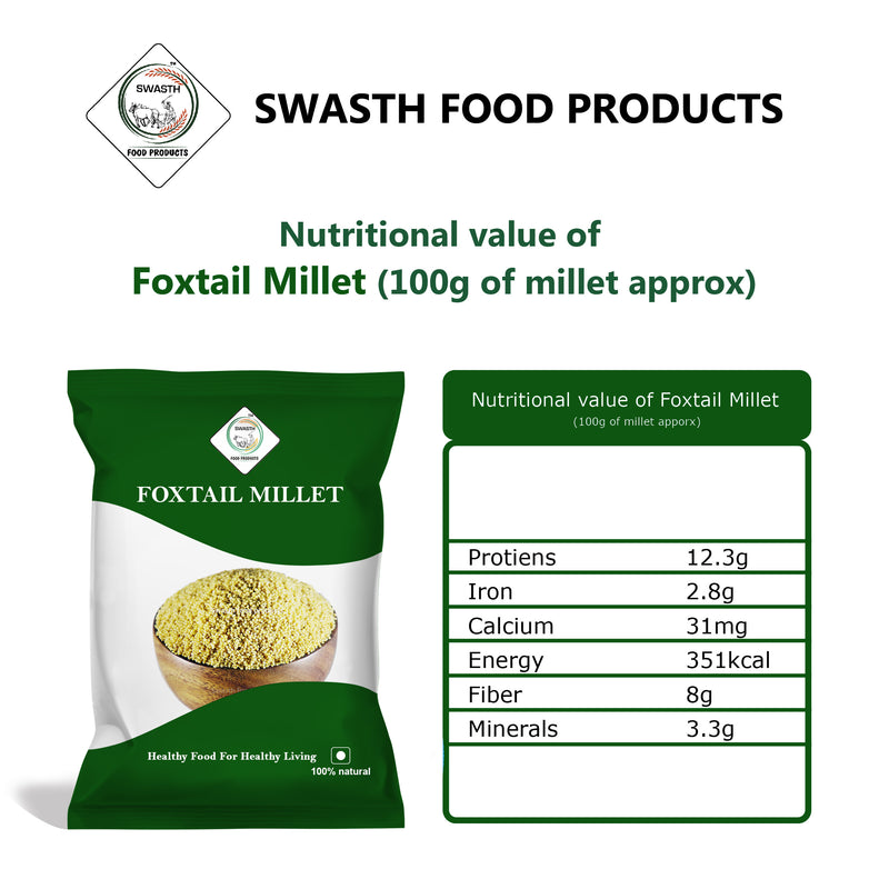 SWASTH Unpolished and Natural Millet Combo Pack of 5 - 1Kg Each (Kodo, Little, Barnyard , Foxtail, Proso Millets)