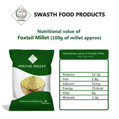 SWASTH Unpolished and Natural Millet Combo Pack of 5 - 1Kg Each (Kodo, Little, Barnyard , Foxtail, Proso Millets)