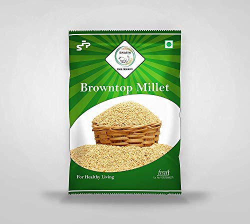 SWASTH Unpolished and Natural Browntop Millet 05kg Pack of 5 - 1Kg Each (Other Names of Brown Top Millet - Korale Cereals)