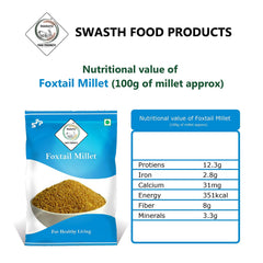 SWASTH Unpolished and Natural Foxtail Millet 05kg Pack of 5 - 1Kg Each (Navane)