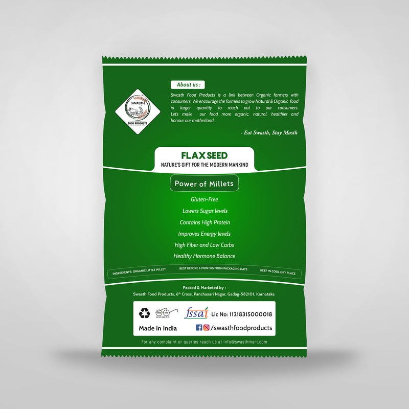 Swasth Natural Flaxseed (Other Names of Flaxseed - Agase, Jawas or Alashi, Ali Vidai, Tishi or Pesi, Avise Ginzalu)
