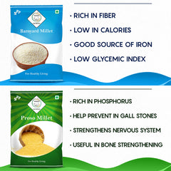 SWASTH Unpolished and Natural Millet Combo Pack of 5 - 1Kg Each (Foxtail, Kodo, Browntop, Little, Barnyard Millets)