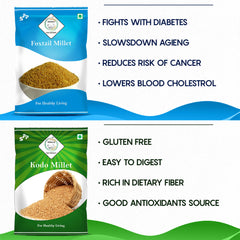 SWASTH Unpolished and Natural Millet Combo Pack of 5 - 1Kg Each (Foxtail, Kodo, Browntop, Little, Barnyard Millets)