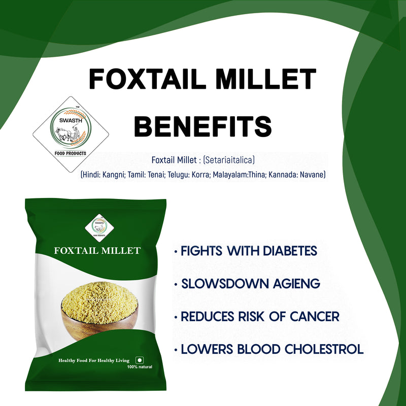 SWASTH Unpolished and Natural Millet Combo Pack of 5 - 1Kg Each (Foxtail, Kodo, Browntop, Little, Barnyard Millets)