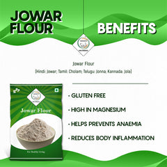 Swasth Jowar Millet Flour Gluten Free Flour - (Other Names of Jowar Millet - Jowari, Jona, Jola, Cholam, Jowar, Jawari, Juara)