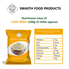 SWASTH Unpolished and Natural Millet Combo Pack of 04 Each-1Kg (Foxtail, Kodo, Browntop, Little Millets)