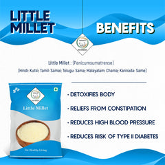 SWASTH Unpolished And Natural Little Millet 05kg - Pack of 5 - 1Kg Each  (Other Names Of Little Millet Kutki, Shavan, Saamai, Sama, Samalu, Saame, Save Chama, Sava, Halvi, Vari, Swank, Gajro, Kuri, Sama, Suan)