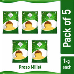 SWASTH Unpolished and Natural Proso Millet 05kg Pack of 5-1Kg Each (Other Names of Porso Millet Chena,Baragu,Variga,Pani Varagu)