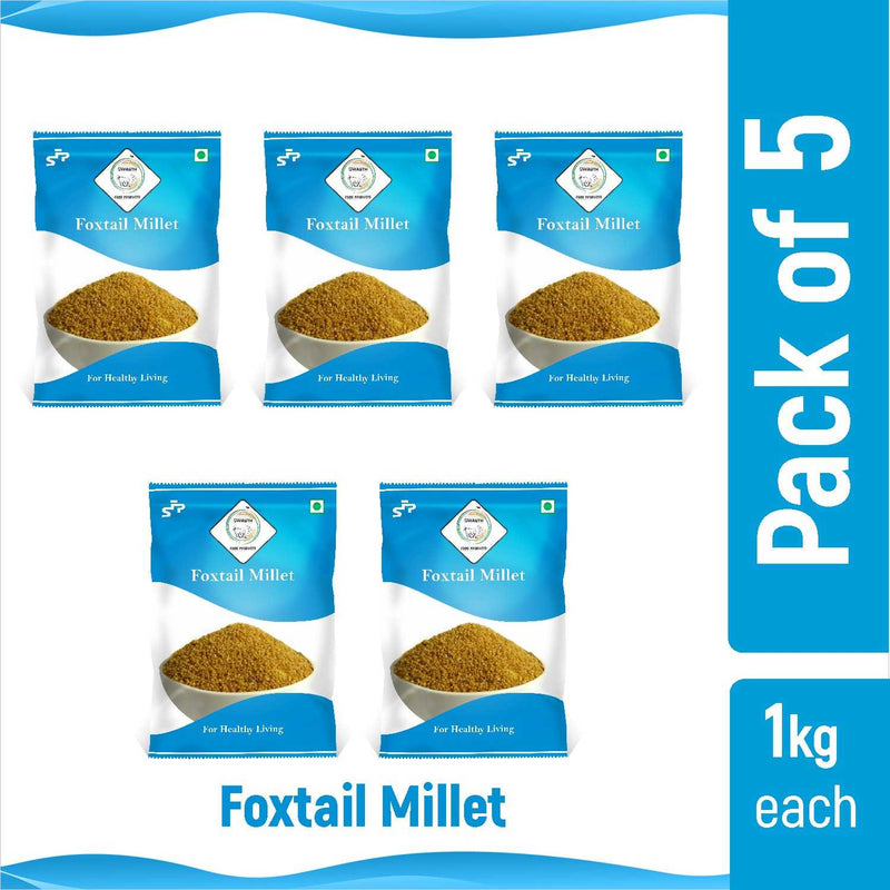 SWASTH Unpolished and Natural Foxtail Millet 05kg Pack of 5 - 1Kg Each (Navane)