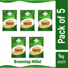 SWASTH Unpolished and Natural Browntop Millet 05kg Pack of 5 - 1Kg Each (Other Names of Brown Top Millet - Korale Cereals)