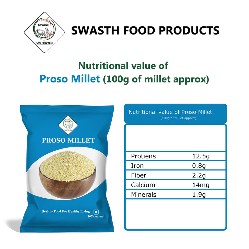 Swasth Unpolished and Natural Proso Millet (Other Names of Porso Millet Chena,Baragu,Variga,Pani Varagu)