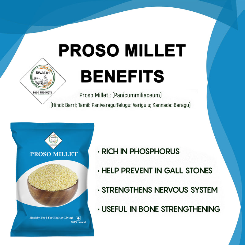 SWASTH Unpolished and Natural Millet Combo Pack of 5 - 1Kg Each (Kodo, Little, Browntop, Foxtail, Proso Millets)