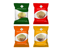 SWASTH Unpolished and Natural Millet Combo Pack of 04 Each-1Kg (Foxtail, Kodo, Browntop, Little Millets)