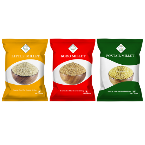 SWASTH Organic and Natural Millet Combo Pack of 3 (Little Millet, Kodo Millet, Foxtail Millet)